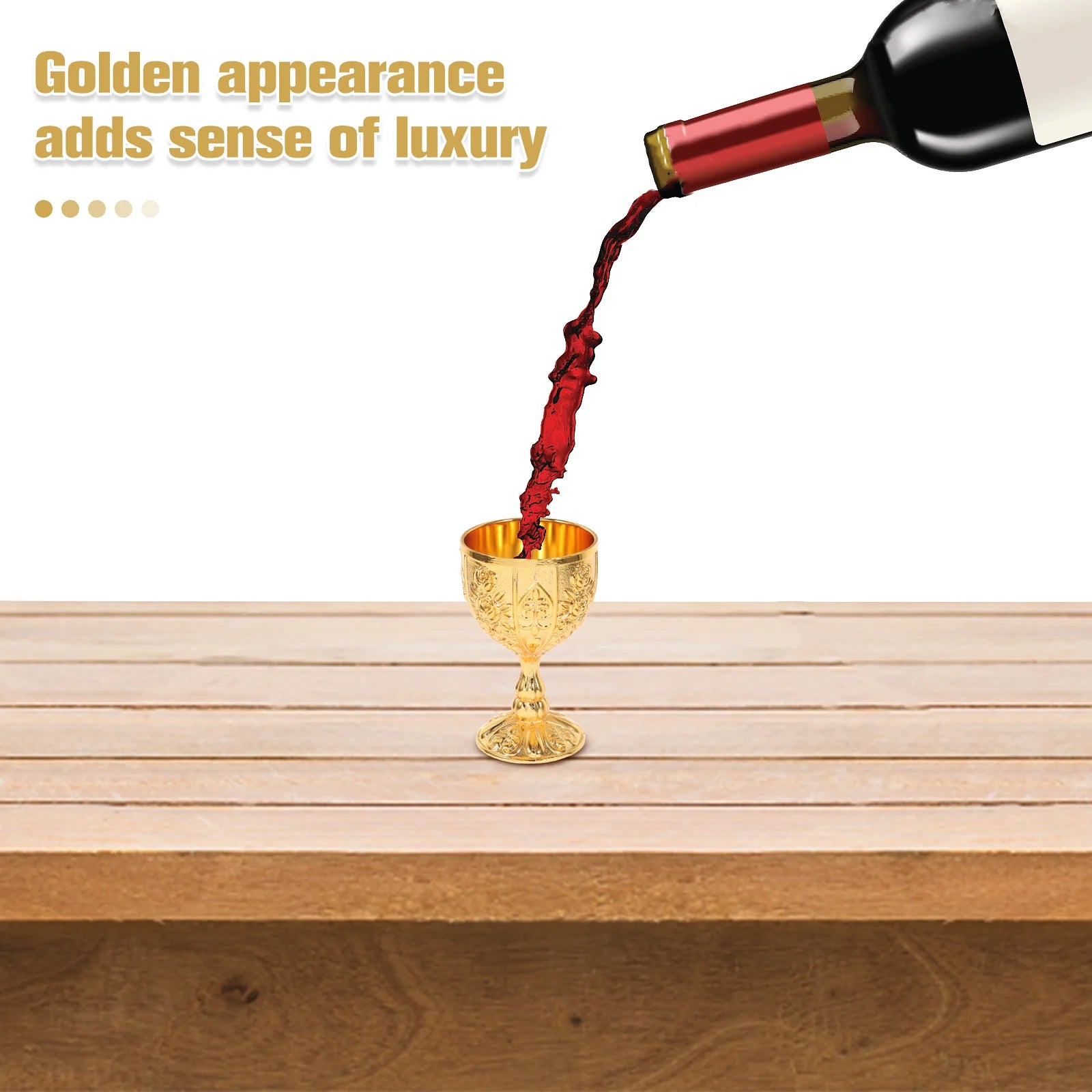 Elegant Gothic Communion Chalice - Gold Plated Brass