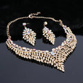 Elegant Crystal Jewelry Set - Rhinestone Necklace & Earrings