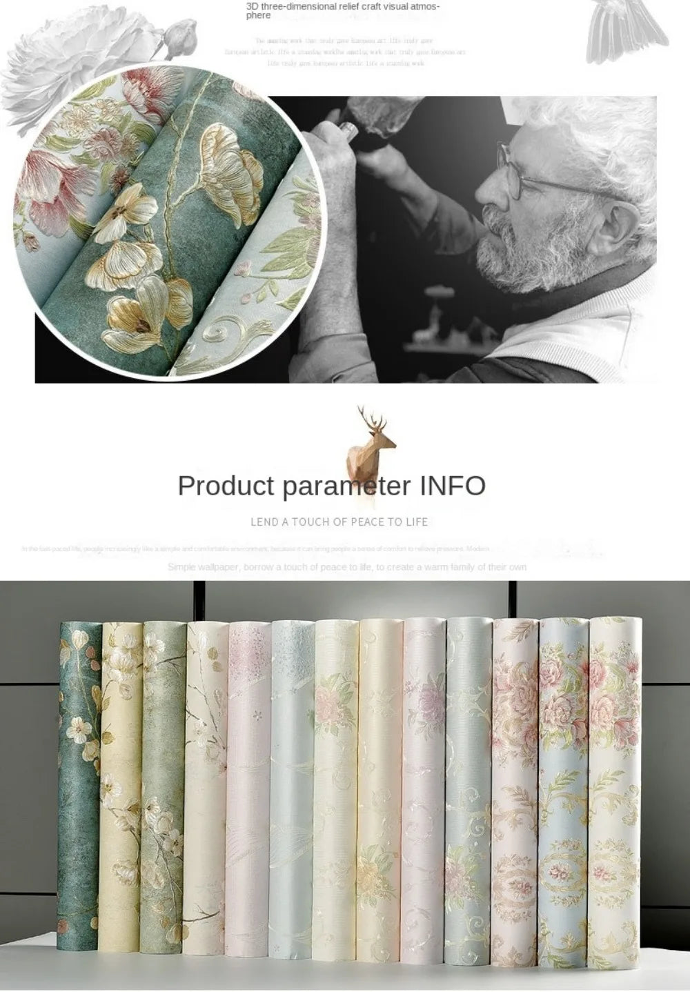 Elegant 3D Flower Wall Stickers - Self-Adhesive Decor