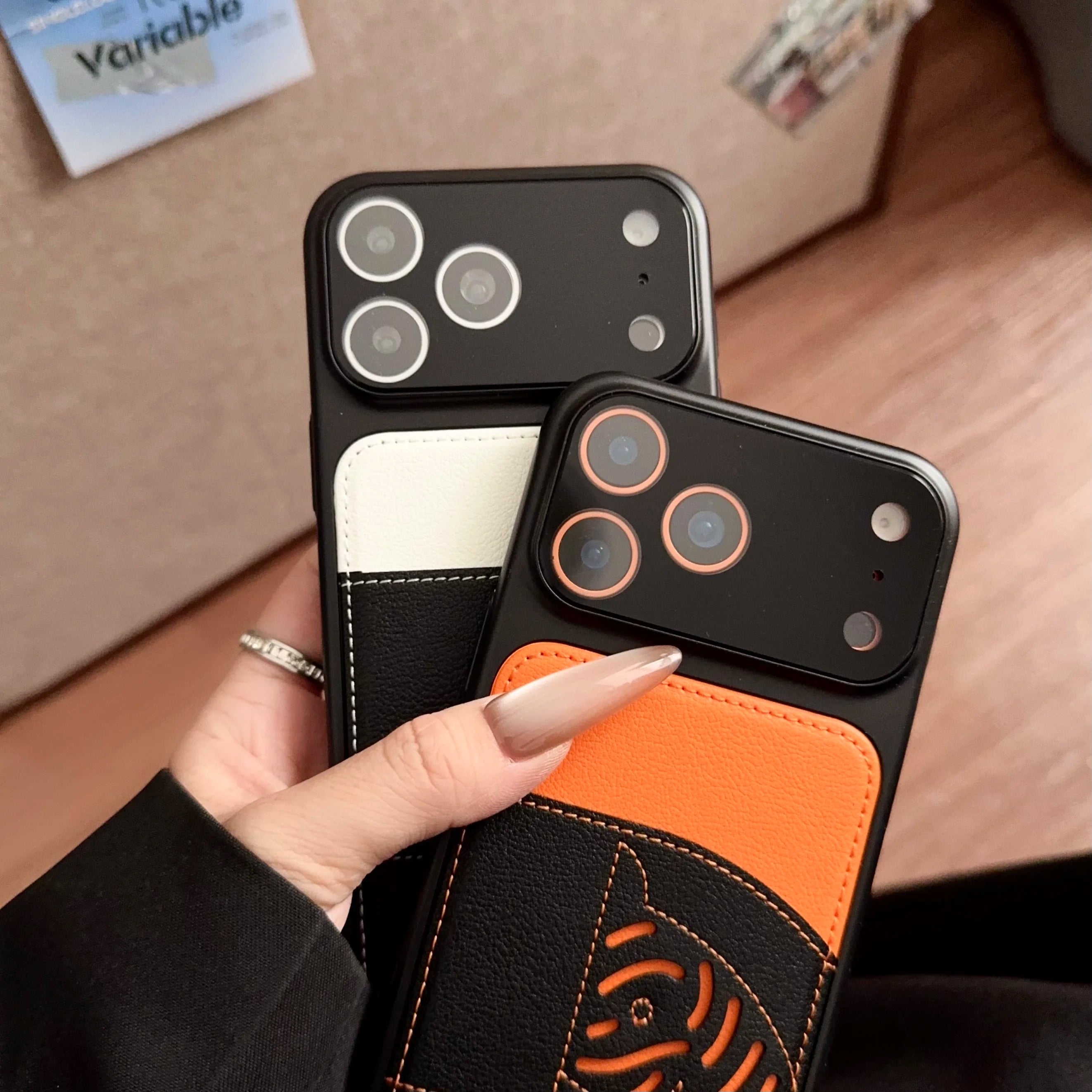 Premium Leather Wallet Phone Case for iPhone - Card Holder & Lens Protection