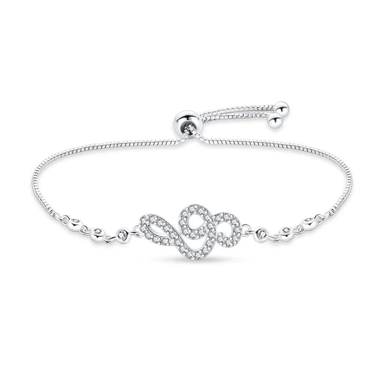 Stunning 925 Silver Zircon Bracelet - Luxury Lucky Symbol Jewelry