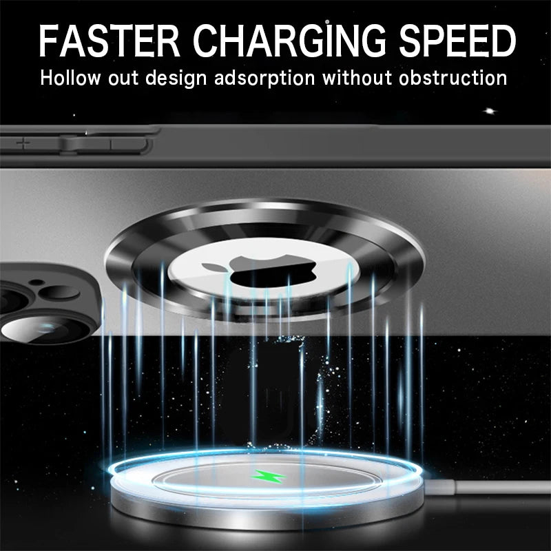 MagSafe Magnetic Wireless Charging Case with Matte Tempered Glass