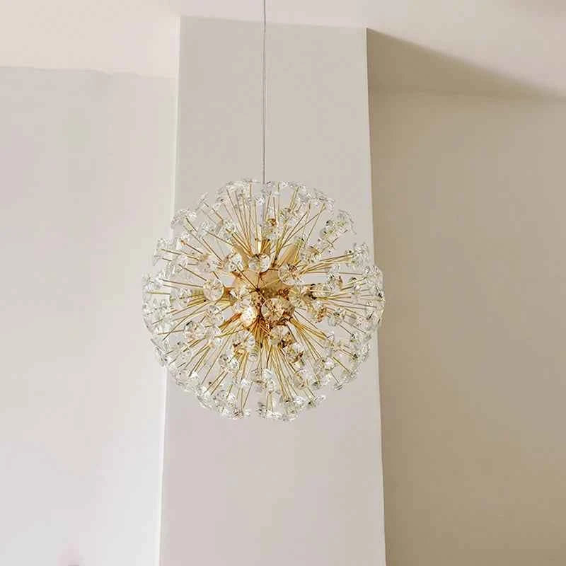 Luxury Dandelion Crystal Chandelier - Modern French Gold Spark Ball Lamp