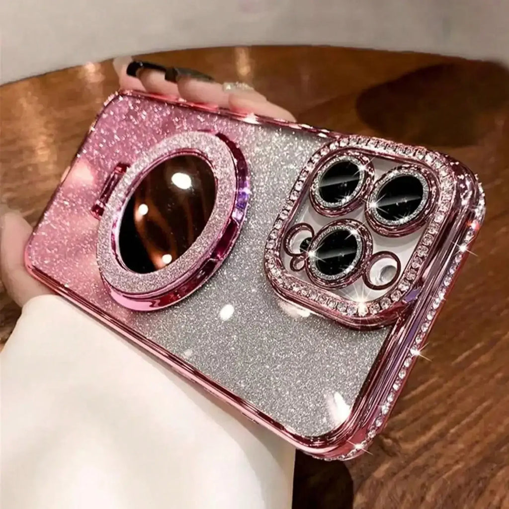 Luxury Jewelled Glitter Mirror Phone Case With Bracket