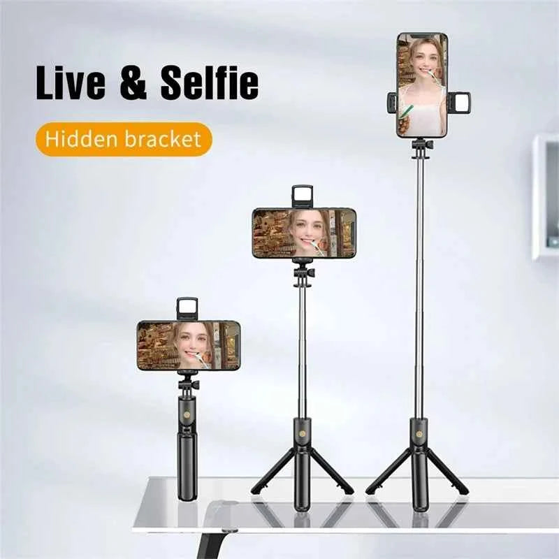 Professional Selfie Stick Tripod with Fill Light & Wireless Remote