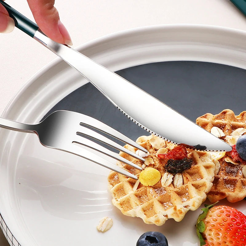 Premium Portable Flatware Set - Travel Utensil Kit with Case