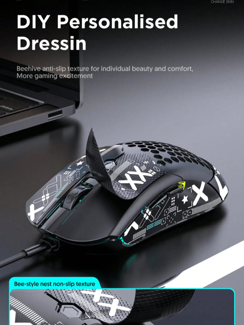 Premium Lightweight Gaming Mouse - 12000 DPI Wired Honeycomb