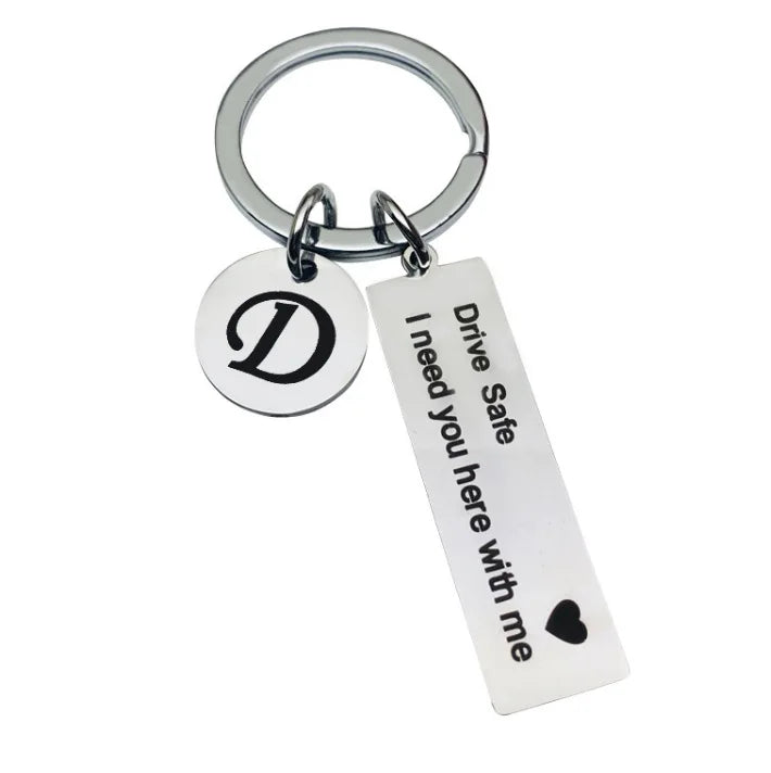 Premium Custom Initial Keychain - Engraved Stainless Steel