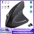 Wireless vertical mouse - ergonomic design with textured grip and three DPI settings
