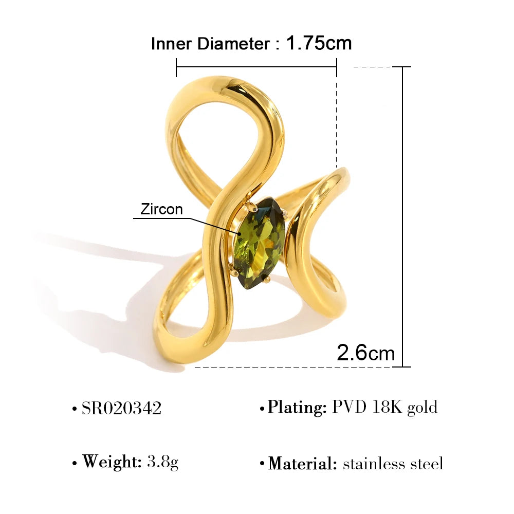 Luxury 18K Gold Irregular Ring - Exquisite Vintage Crystal Jewelry