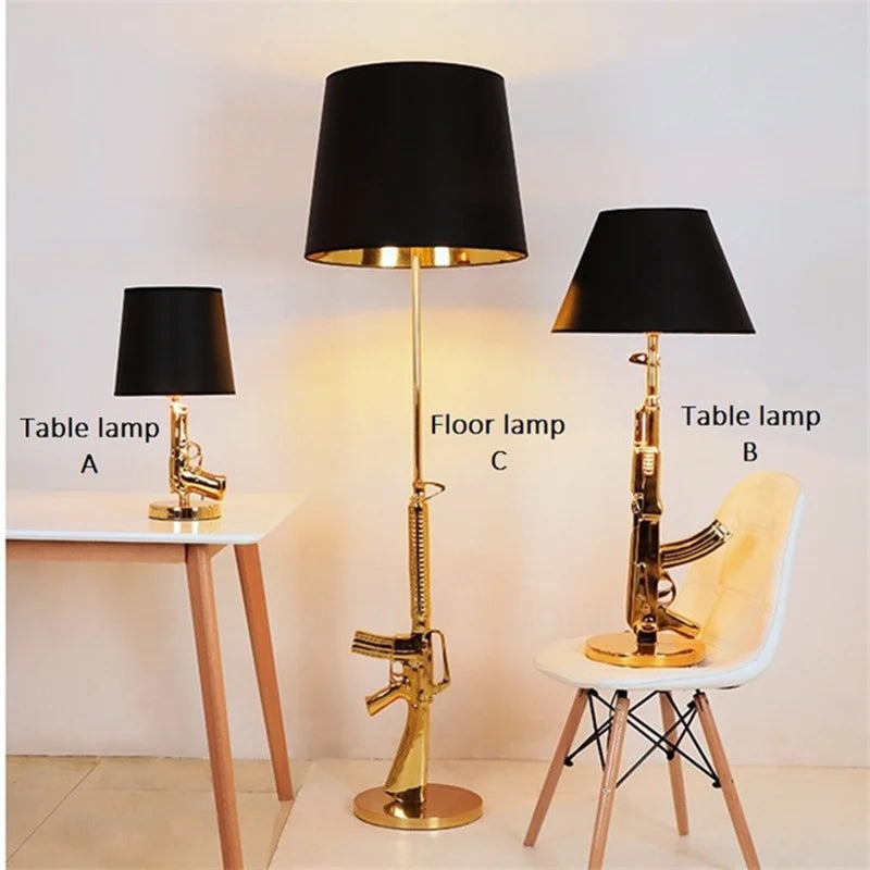 Luxury AK47 Gun Design Lamp - Creative Metal Desk Decor