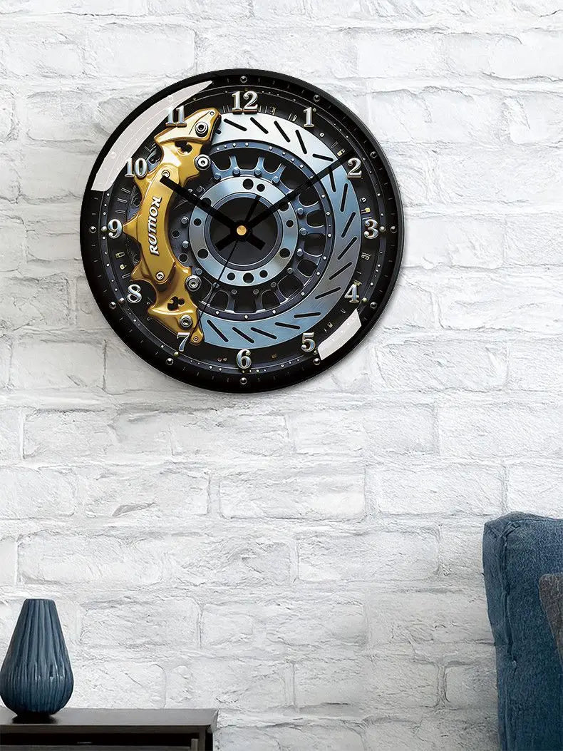 Elegant Silent Gear Wall Clock - No-Punch Quartz Movement