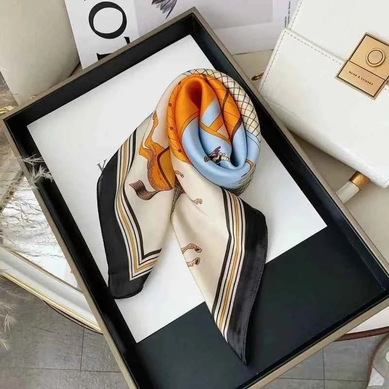 Luxury Silk Square Scarf - Elegant Satin Hair Wrap & Headband