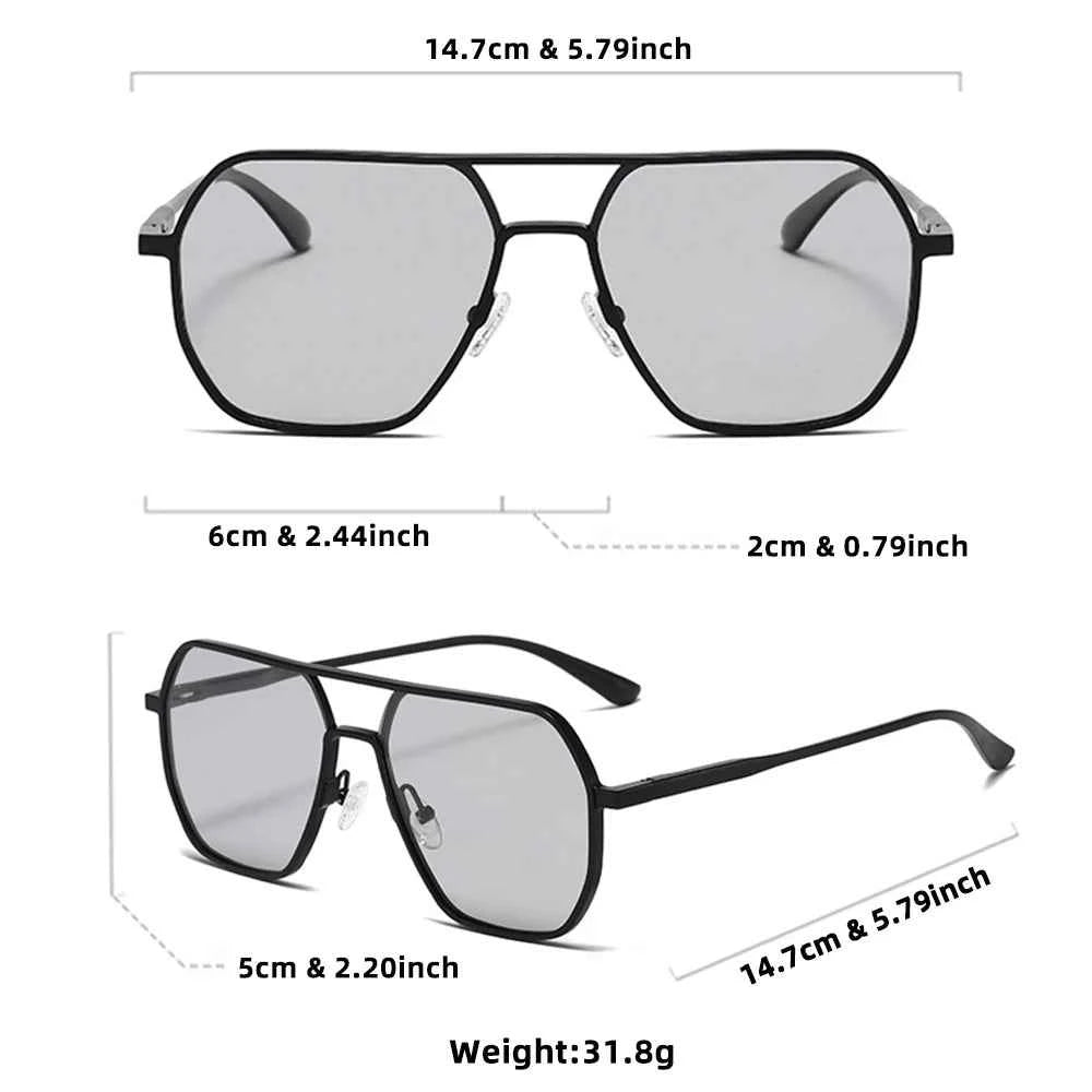 Luxury Metal Photochromic Sunglasses - Polarized UV400
