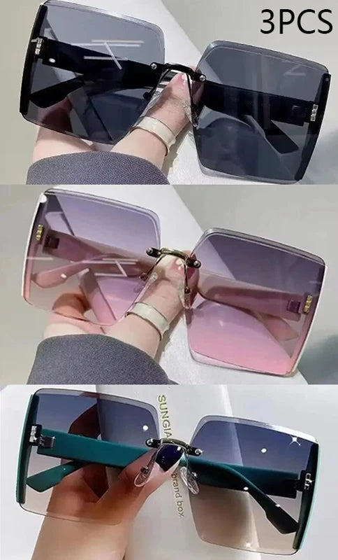 Fashion Gradient Frameless Sunglasses - Elegant High-End Eyewear