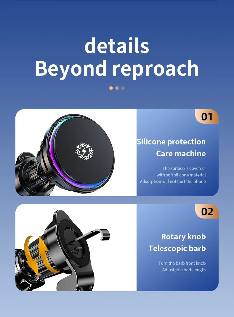 Premium Ice Cooling Magnetic Wireless Car Charger