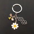 Charming Cute Keychain - Bee Honeycomb Heart Flower Key Ring
