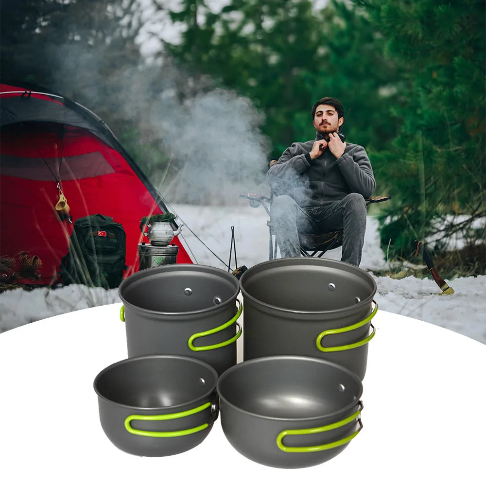 Premium Portable Camping Cookware Set - Outdoor Dining