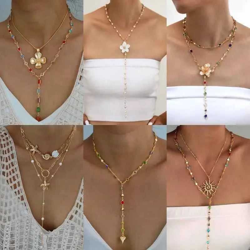 Exquisite Crystal Tassel Necklace - Shiny Rhinestone Choker
