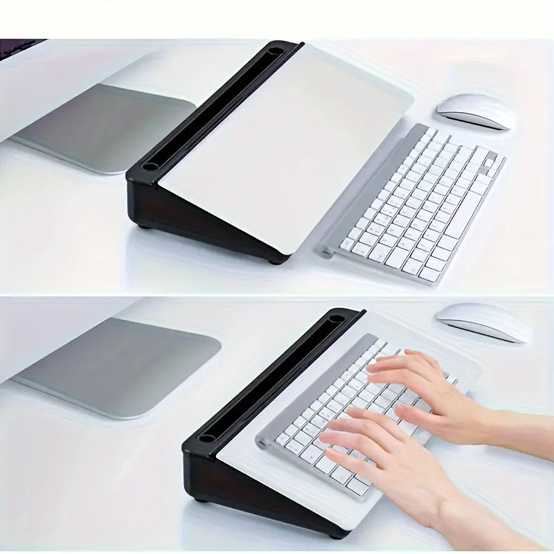 Premium Compact Glass Whiteboard - Desktop Organizer & Keyboard Holder