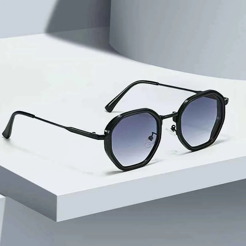 Modern Vintage Sunglasses for Women - Octagonal Golden Edging