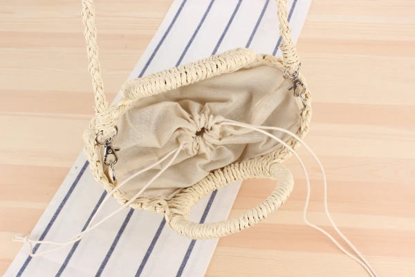 Elegant Women's Straw Tote - Handmade Beach Weaver