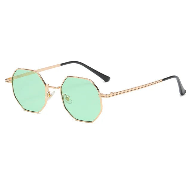 Luxury Retro Square Sunglasses - UV400 Metal Polygon Frames