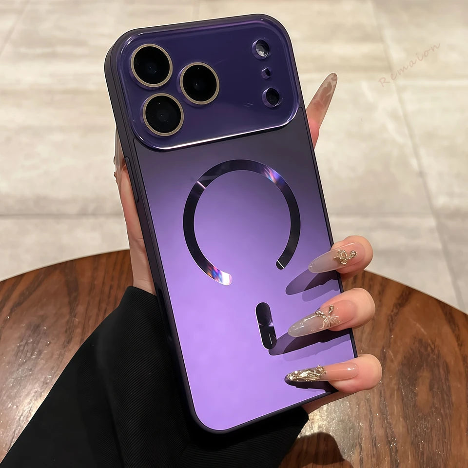 Luxury Matte Glitter Magnetic Phone Case - Wireless Charging Cover