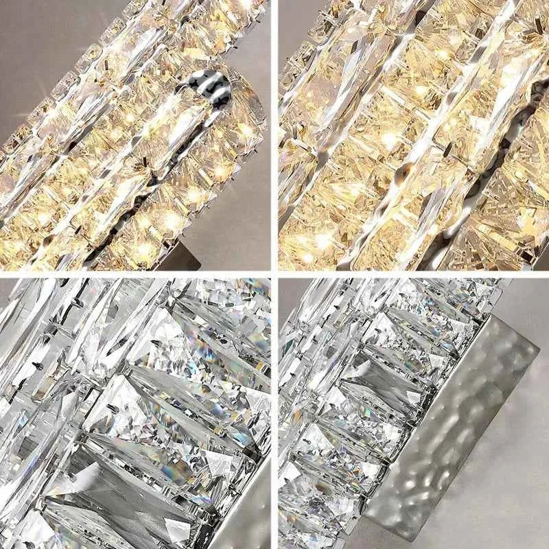 Luxury Modern Oval LED Crystal Wall Lamp - Indoor Light Fixture