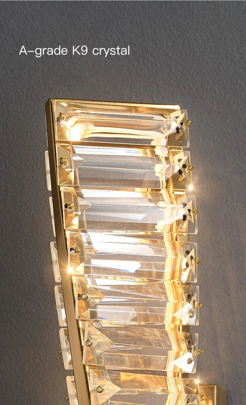 Luxury Crystal Wall Lamp - Gold LED Sconce Lighting