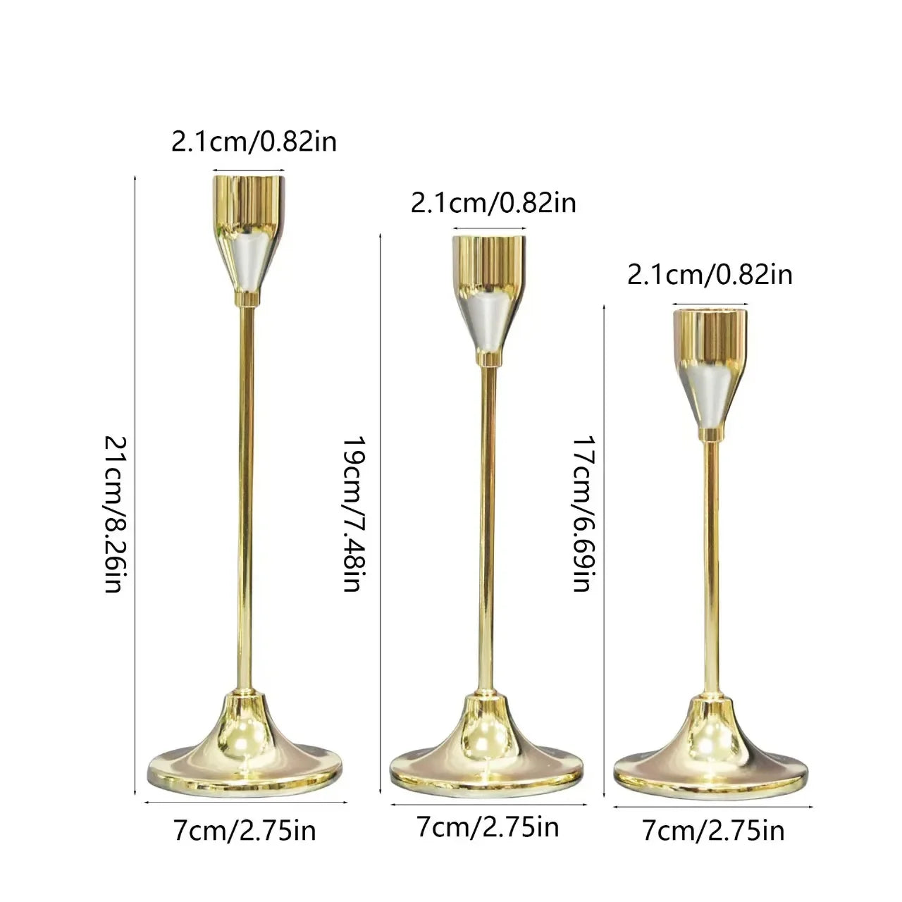 Elegant European Metal Candle Holder Set - 3 Piece