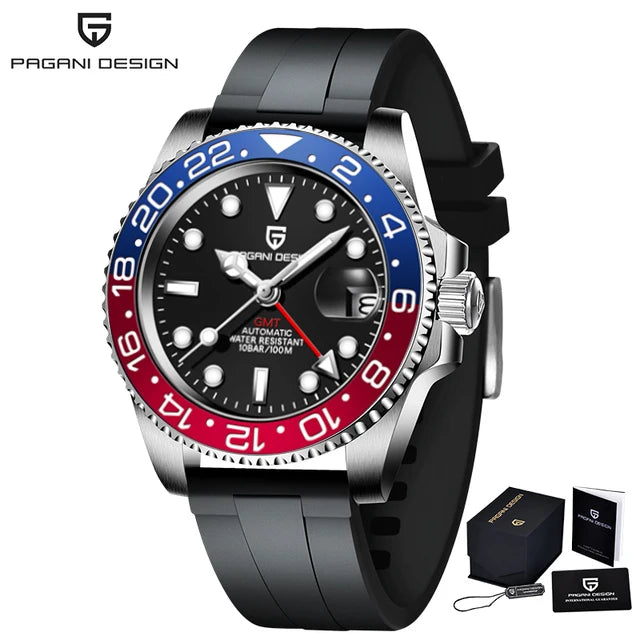 Luxury Automatic GMT Watch - 40mm Sapphire & Steel