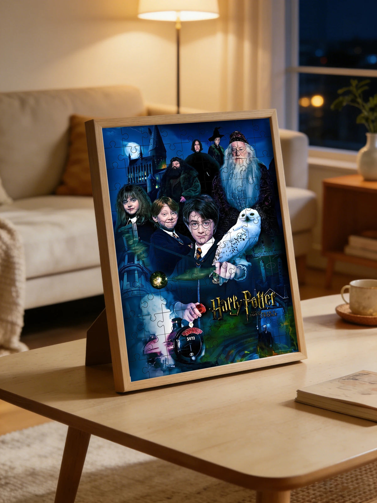 Premium Harry Potter Wooden Puzzle - Hogwarts Characters & Hedwig