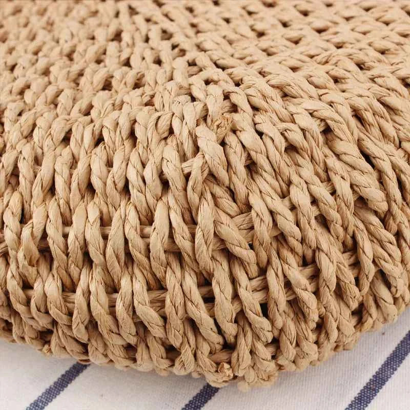 Elegant Women's Straw Tote - Handmade Beach Weaver