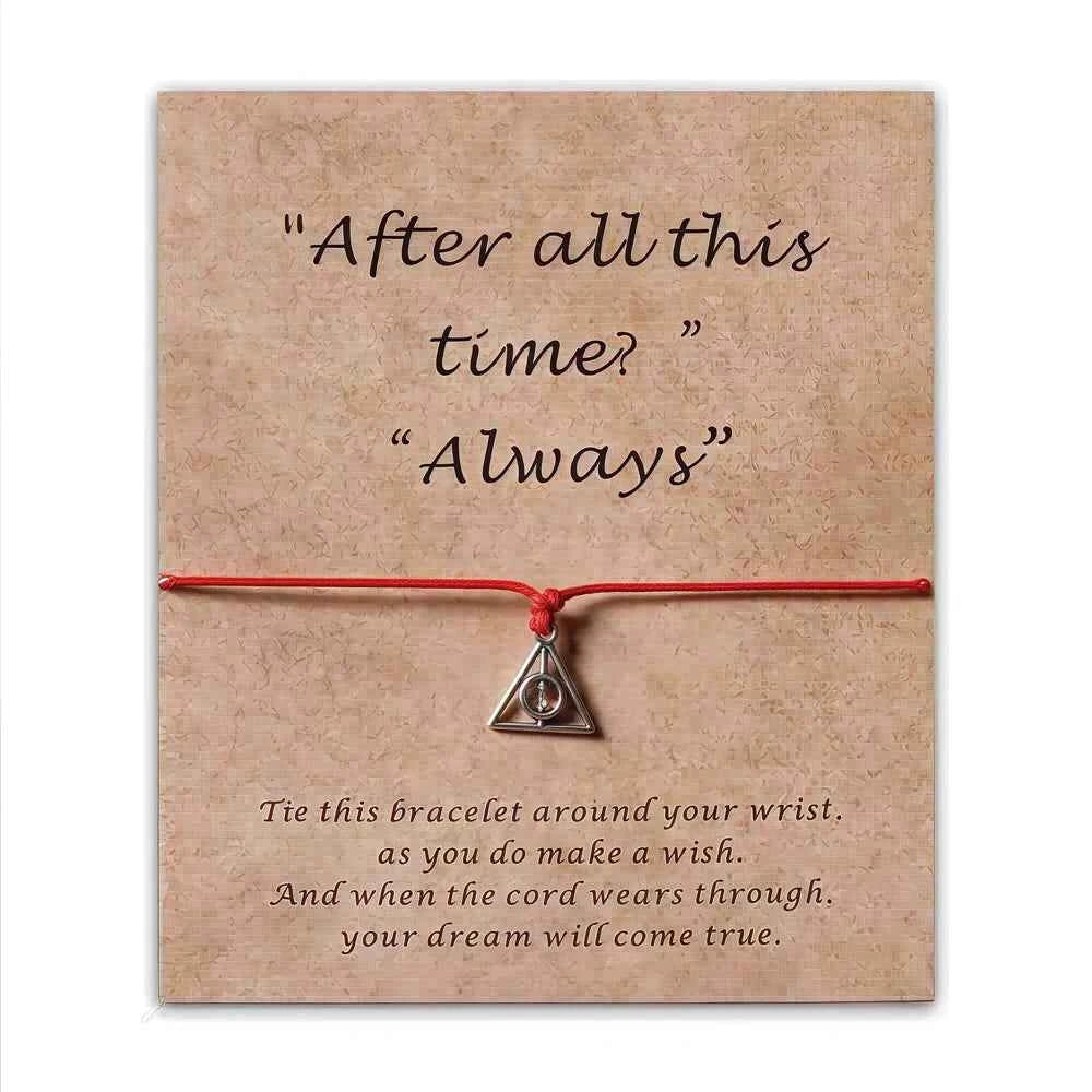 Deathly Hallows Wish Bracelet - Elegant Triangle Pendant Jewelry