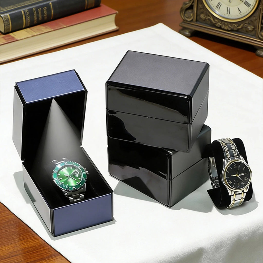 Premium Luxury LED Watch Box - Clamshell Single Case