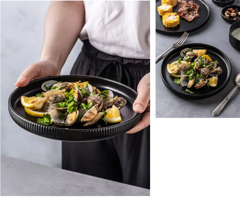 Premium Ceramic Dinnerware Set - Matte Glazed Japanese Style