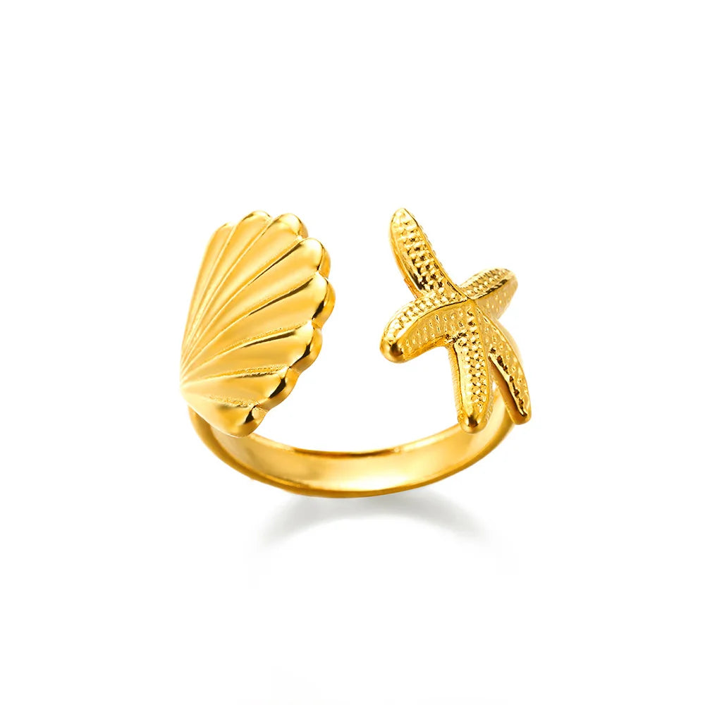 Luxury Classic Gold Stainless Steel Ring for Women