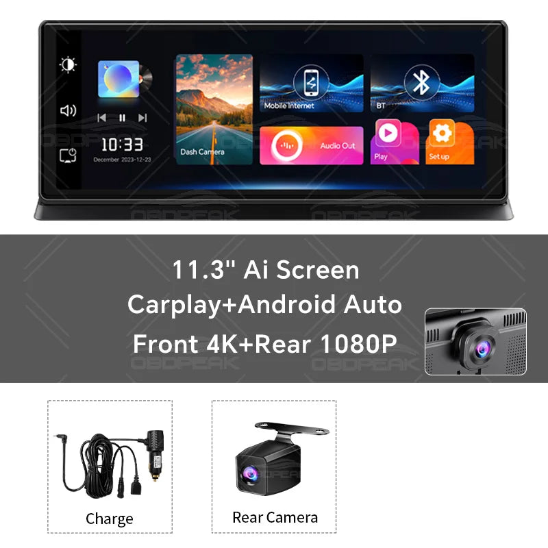 K2 Pro 4K Dash Cam - Wireless CarPlay & Android Auto