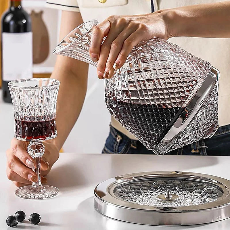 Premium Crystal Glass 360 Rotating Wine Decanter - 1500ml