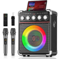 Portable Bluetooth Speaker with 2 Microphones & LED Lights