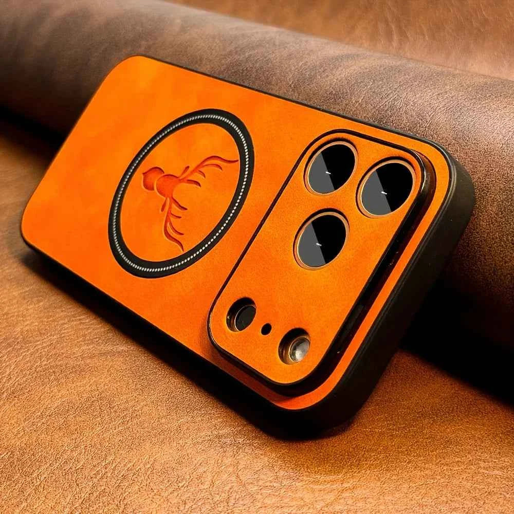 Luxury PU Leather MagSafe Phone Case - Shockproof Cover