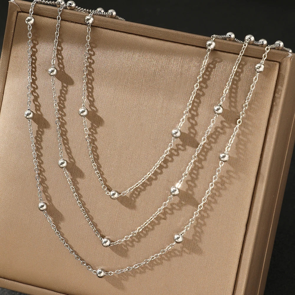 Elegant Multi-Layer Stainless Steel Necklace - Premium Women's Jewelry