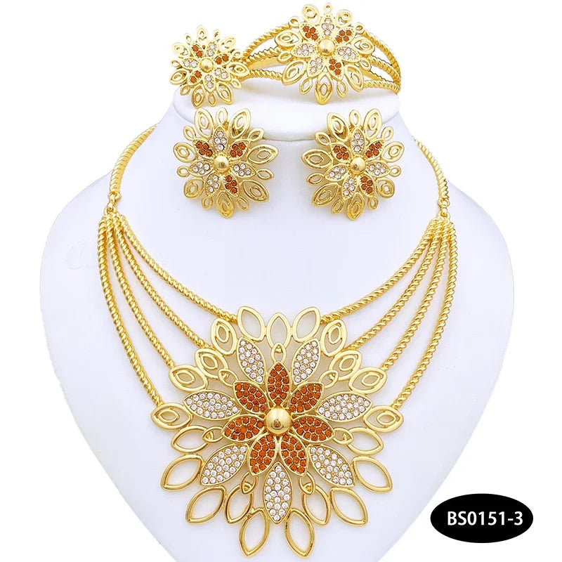 Luxury Statement Jewelry Set - Large Pendant Necklace & Earrings