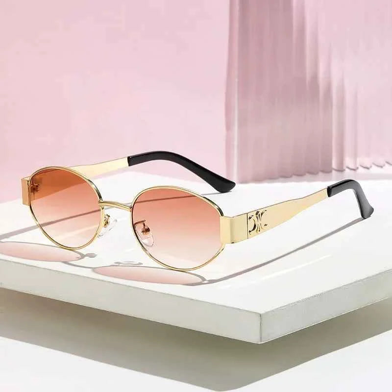 Luxury Retro Oval Metal Sunglasses - Stylish Unisex Eyewear