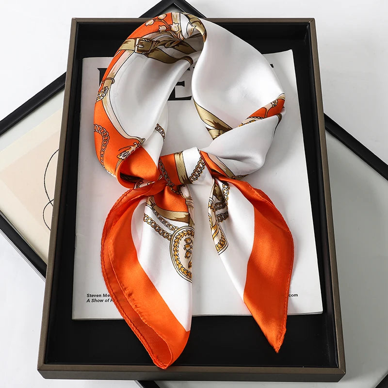 Luxury Square Silk Scarf - Satin Hair Bandana & Neckerchief