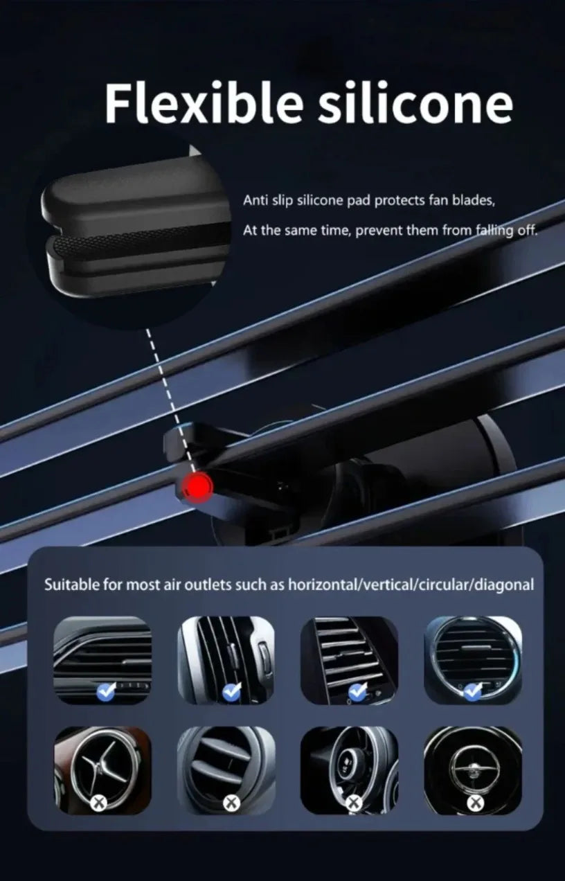 Premium Magsafe Car Wireless Charger - 15W Fast Vent Mount