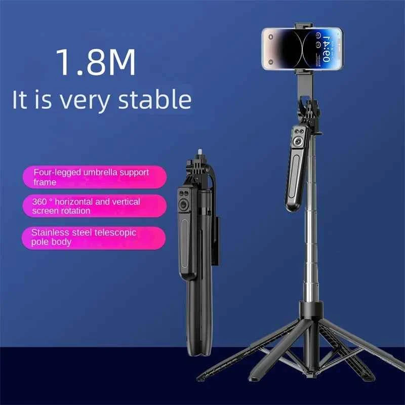Versatile Smartphone Tripod Stand - Portable Wireless Remote