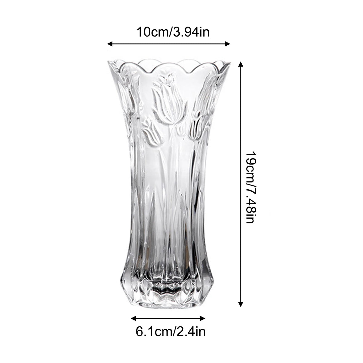 Elegant Clear Glass Flower Vase - Modern Floral Desktop Decor
