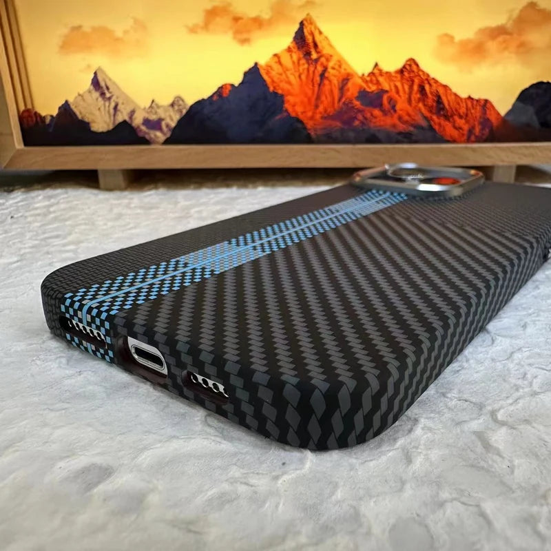 Luxury Carbon Fiber iPhone Case - MagSafe & Shockproof